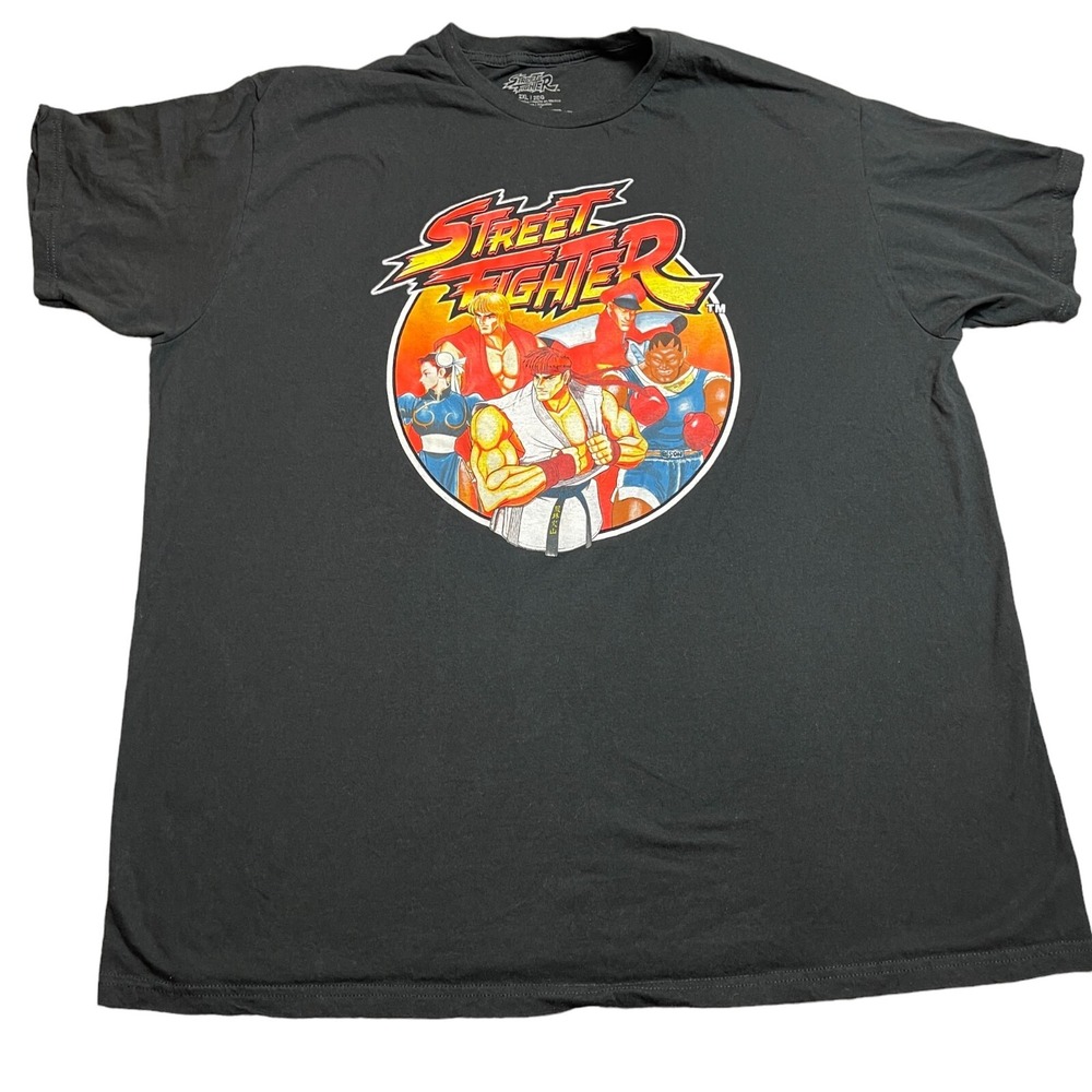 Street Fighter Shirt Mens 2xl black capcom graphic game 90s arcade retro